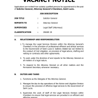 Solicitor General, Attorney General’s Chambers, Saint Lucia